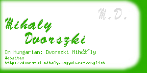 mihaly dvorszki business card